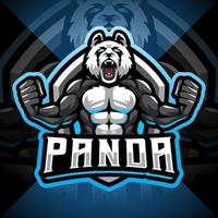 logotipo de la mascota de panda fighter esport vector