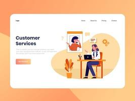 sitio web de servicio al cliente vector