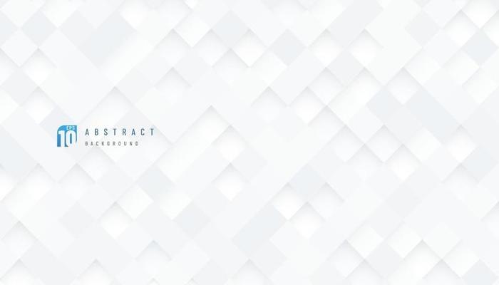 Abstract 3D technology white and gray color banner design. Modern silver color geometric square shape on white background with copy space. Futuristic pixel pattern. Vector illustration.