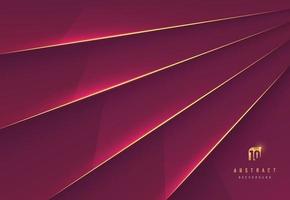 Abstract red maroon metallic glossy background. Overlapping layer shadow with gold stripes line style. luxury and elegant concept. Vector EPS10