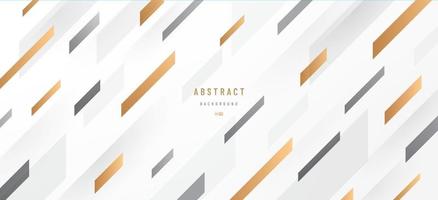 Abstract diagonal stripes gold and grey color overlap on white background with copy space. Luxury and elegant. Modern banner web template design. Futuristic technology style. Vector illustration