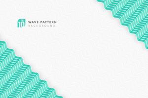 Abstract light green blue color wavy lines pattern on white background with copy space. Simple flat concept. Design element for prints, web, template and textile pattern. Vector illustration