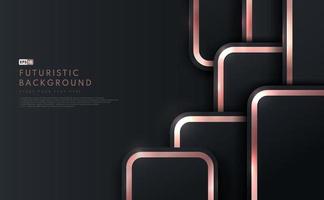 Abstract luxury gradient black paper cut style background with rose gold light combination . Modern futuristic design. You can use for cover template, poster, banner web, Print ad. Vector illustration