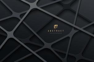 Abstract grey and black geometric line overlap layers on dark background. Modern tech futuristic design. You can use for cover template, poster, banner web, flyer, Print ad. Vector illustration