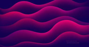 Abstract modern graphic element. Fluid shapes composition. Dynamical pink purple waves forms on dark blue background. Trendy gradient geometric template. Vector illustration.