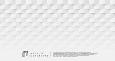 Abstract white and grey color paper cut design pattern background with copy space. You can use for cover design, artwork, ad, poster, presentation. Simple and minimal pastel design. Vector illustration