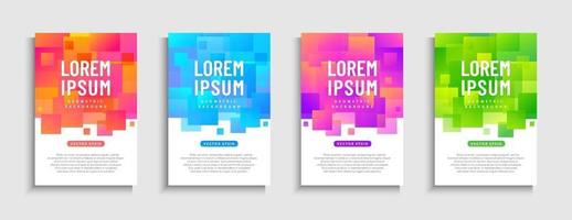 Abstract dynamic overlap square shape mobile sale banner set. Sale banner trendy gradient template design, Geometric super sale special offer collection. Vector illustration