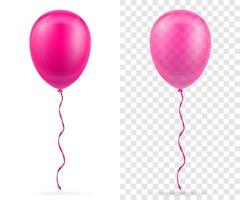 celebratory transparent balloons pumped helium with ribbon stock vector illustration isolated on white background
