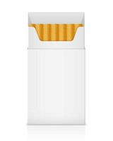 plantilla en blanco paquete vacío de cigarrillos stock vector ilustración aislado sobre fondo blanco