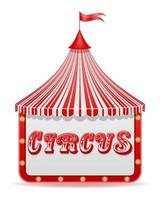 Ilustración de vector stock de carpa de circo rojo rayado aislado sobre fondo blanco