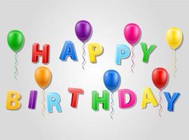 happy birthday inscription text stock vector illustration isolated on white background