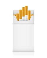 plantilla en blanco paquete vacío de cigarrillos stock vector ilustración aislado sobre fondo blanco
