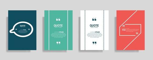 Quotes frame blank templates set, Text in brackets, citation empty speech bubbles. Text bos isolated on color background. vector