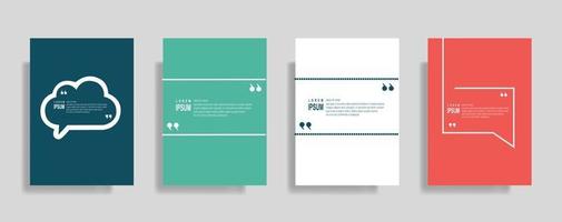 Quotes frame blank templates set, Text in brackets, citation empty speech bubbles. Text bos isolated on color background. vector