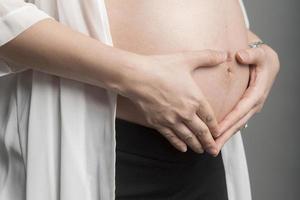 Closeup photo of pregnant woman