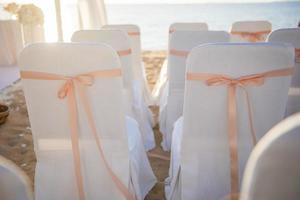 configuración de la boda en la playa foto