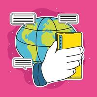 planet social media vector