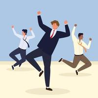 business people jumping vector