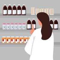 pharmaceutical woman worker vector