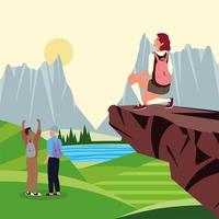 people looking landscape vector