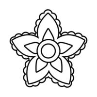 icono de estilo de línea de decoración de pétalos de flor diwali vector