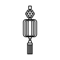 lámpara de mediados de otoño icono de estilo de línea de decoración colgante rosa vector