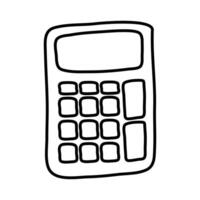 calculadora matemática dispositivo icono de estilo de línea vector