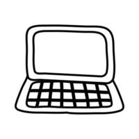 laptop computer line style icon vector