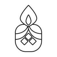 diwali candle line style icon vector