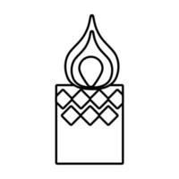 diwali candle line style icon vector