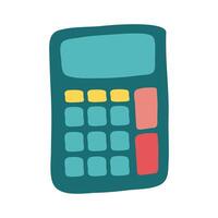 calculator math device flat style icon vector