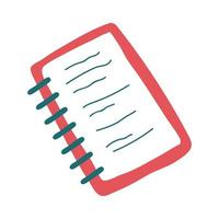 cuaderno abierto icono de estilo plano de suministro escolar vector