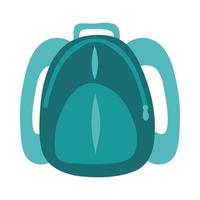 icono de estilo plano de equipo de mochila escolar vector