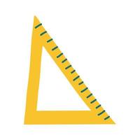 regla triángulo fuente escolar icono de estilo plano vector