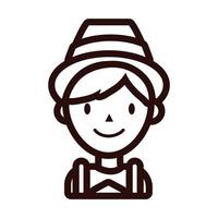 man in traditional oktoberfest costume line style icon vector
