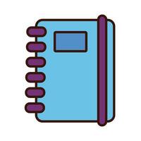 notebook school line and fill style icon vector