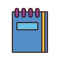 notebook school line and fill style icon vector