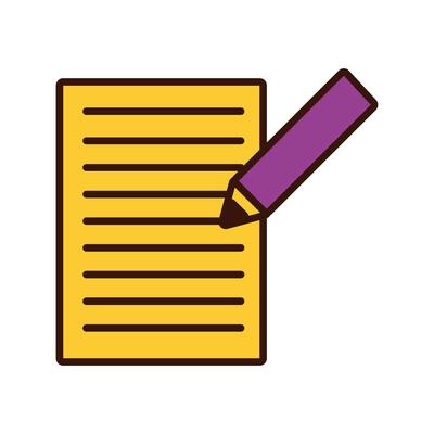 paper sheet document with pencil line and fill style icon