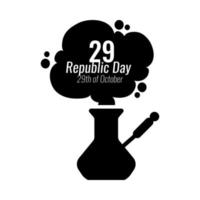 cumhuriyet bayrami celebration day with 29 number in smoke silhouette style vector