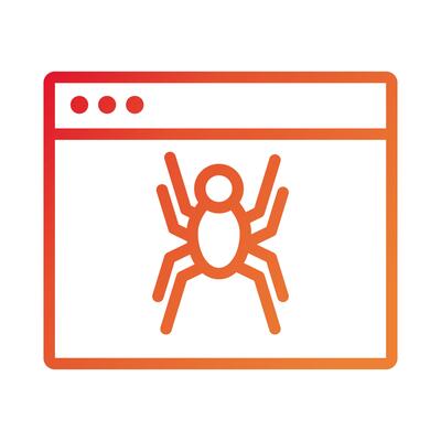 webpage template with spider gradient style icon