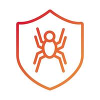shield secure with spider gradient style icon vector