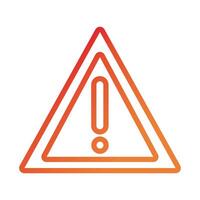 icono de estilo degradado de señal de precaución de alerta vector