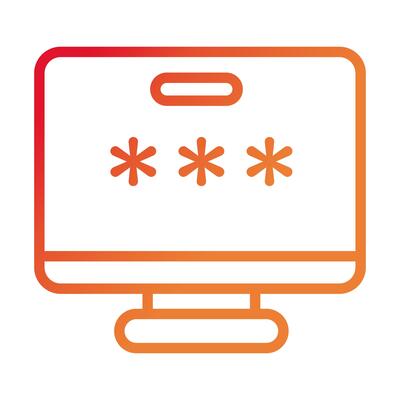 desktop computer with password gradient style icon