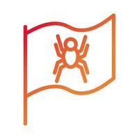 flag with spider security gradient style icon vector