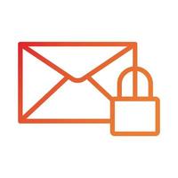 safe padlock with envelope data security gradient style vector