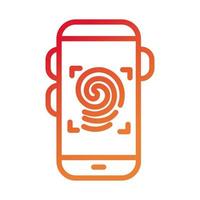 smartphone device with finger print gradient style vector