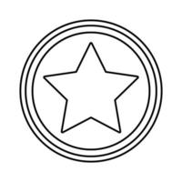 icono de estilo de línea de sello de estrella vector