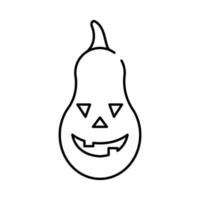 halloween pumpkin face style line icon vector