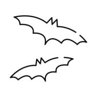 murciélagos de halloween volando icono de estilo de línea vector