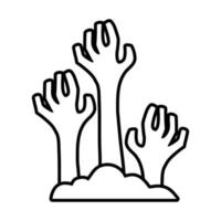 death hands line style icon vector
